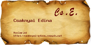 Csaknyai Edina névjegykártya